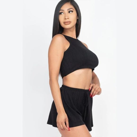 COPY - Cozy Rib-Knit Two Piece Short Set - Short Set - Women's Set - Matching S… - Picture 5 of 6